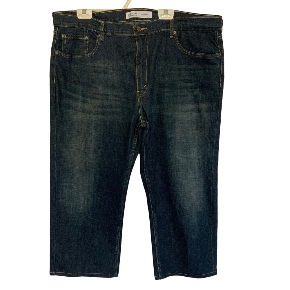 Signature by Levi Strauss & Co Mens S61 Relaxed Fit Dark Wash Denim Jeans 42x30‎